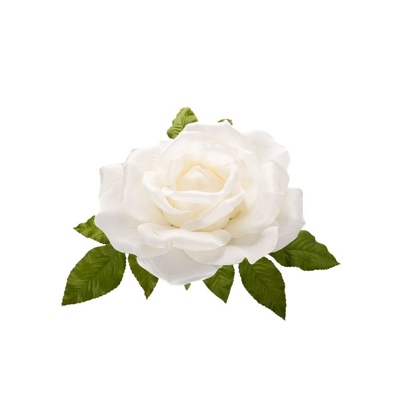 Διακοσμητικό Λουλούδι Τριαντάφυλλο Λευκό Γίγας Φ37 εκ.