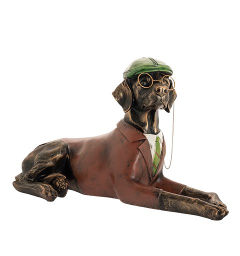 Διακοσμητικό Polyresin Σκύλος Καθιστός με Πράσινο Καπέλο  65x27x37 εκ.