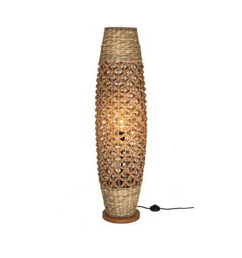 Φωτιστικό Δαπέδου Bamboo με Ξύλινη Βάση Φ33x118 εκ. 
