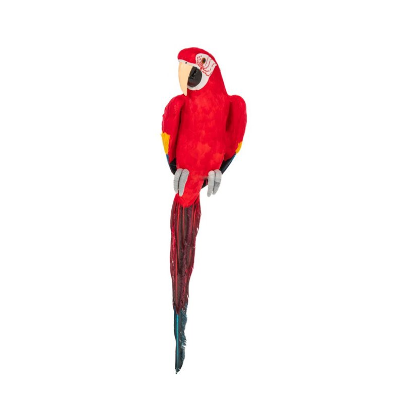Διακοσμητικός Υφασμάτινος Παπαγάλος Κόκκινος 90x20x16 εκ.