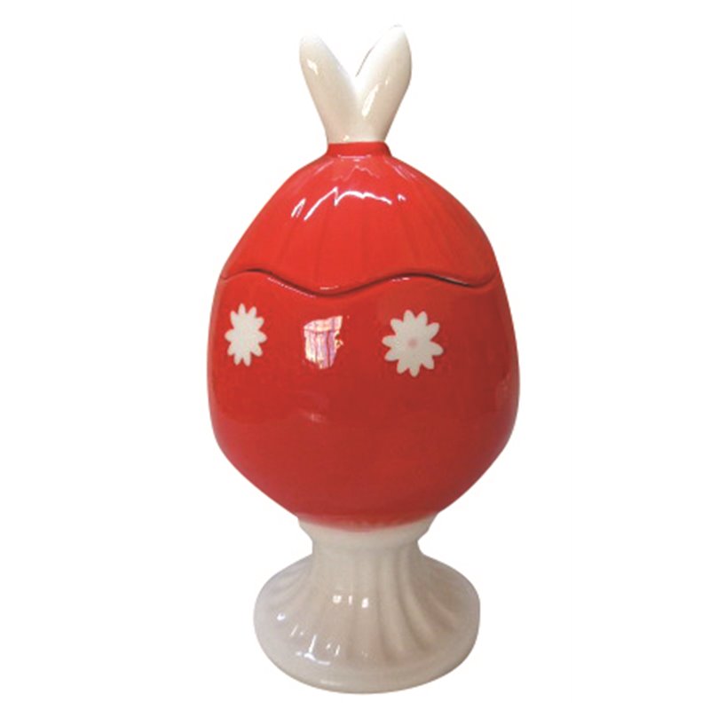 Πασχαλινό Διακοσμητικό Polyresin Αυγό Ανοιγόμενο Κόκκινο Φ13x25 εκ.