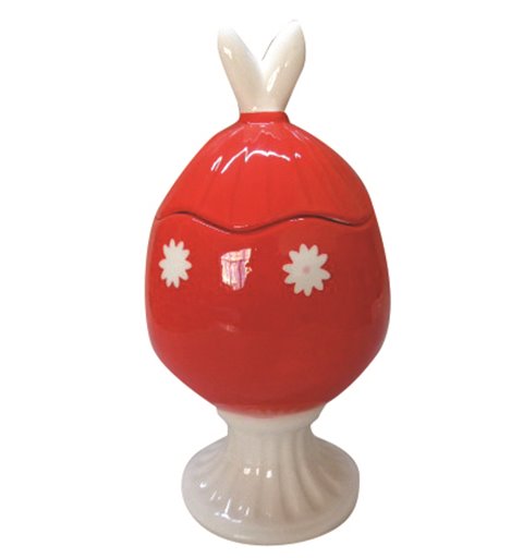 Πασχαλινό Διακοσμητικό Polyresin Αυγό Ανοιγόμενο Κόκκινο Φ13x25 εκ.