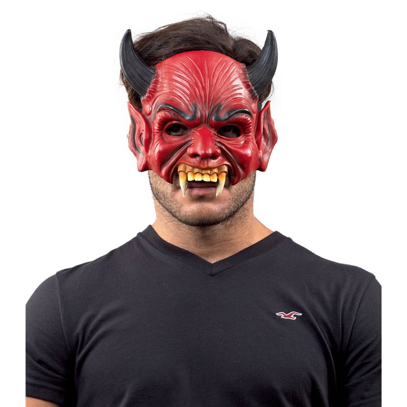 Αποκριάτικο Αξεσουάρ Μάσκα Προσώπου Διάβολος με Δόντια