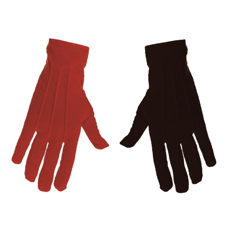Αποκριάτικο Αξεσουάρ Γάντια Μαύρο-Κόκκινο 23 εκ.