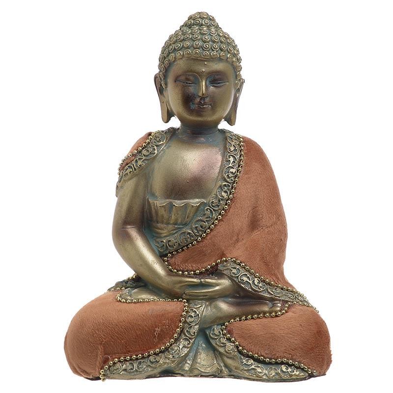 Διακοσμητικό Αγαλματίδιο Βούδας Καθιστός 13x8x16 εκ.