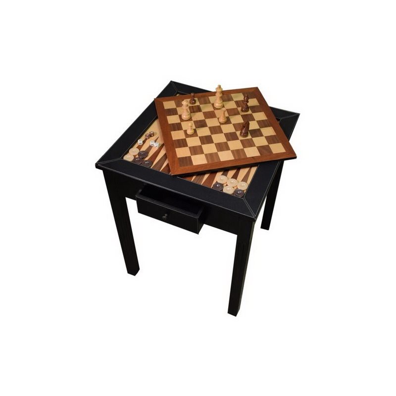 Τραπέζι Deluxe Ξύλο-Pvc για Σκάκι-Τάβλι 58x58x72 εκ. 