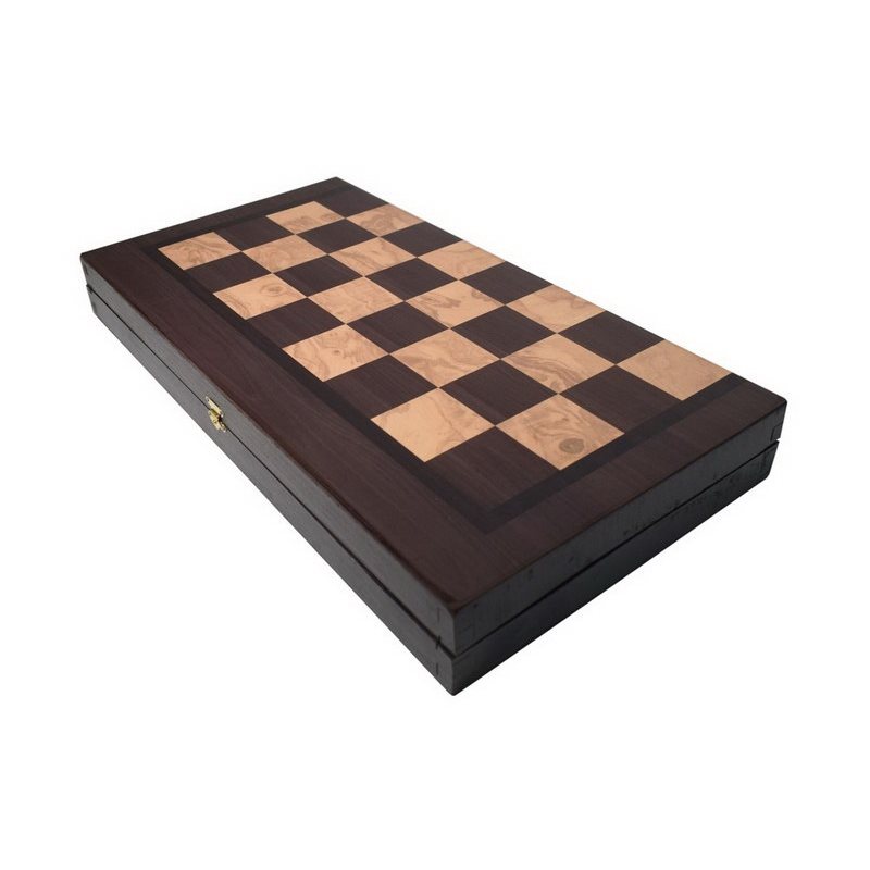 Τάβλι-Σκάκι δίχρωμο οξιά με εκτύπωση καρυδιά 20 Χ 12cm.
