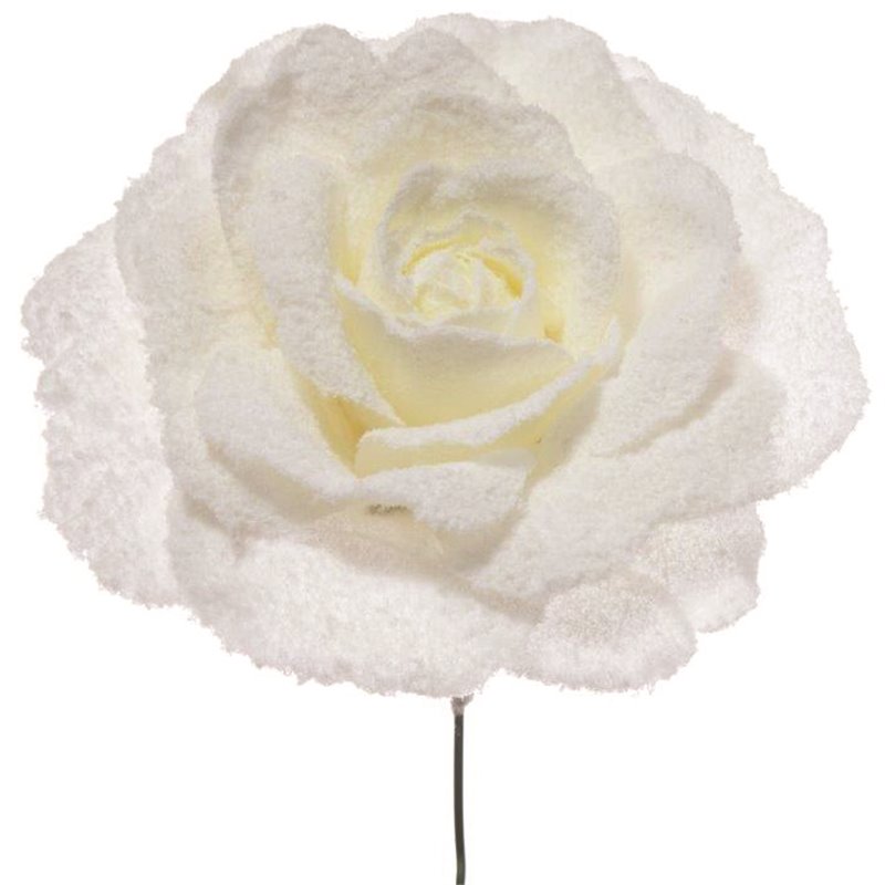 Λουλούδι Τριαντάφυλλο Χιονισμένο Λευκό 17 εκ. 