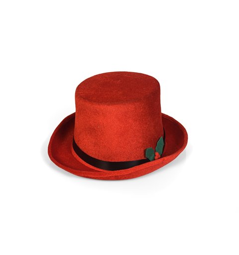 Καπέλο Κόκκινο με Γκι 30x27x14 εκ.