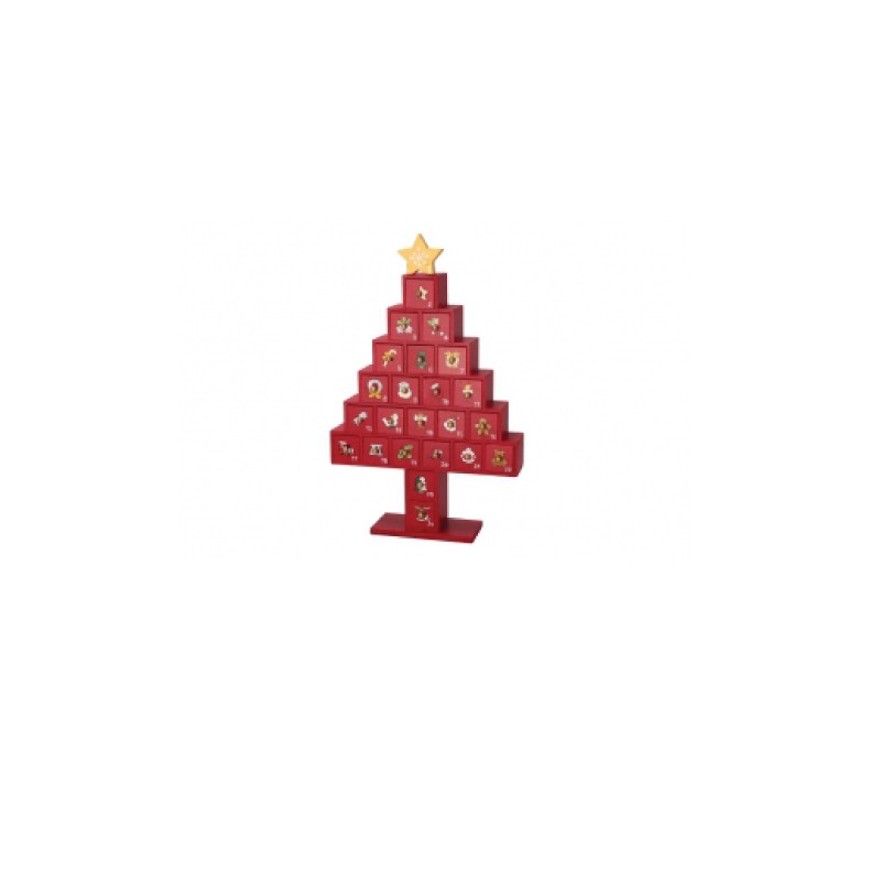 Επιτραπέζιο Διακοσμητικό Ξύλινο Δέντρο Κόκκινο 18x5x19 εκ.