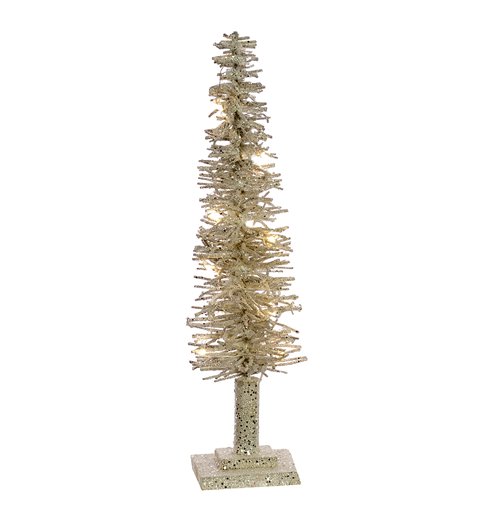 Επιτραπέζιο Διακοσμητικό Ξύλινο Δέντρο Φωτιζόμενο Λευκό 60 εκ.