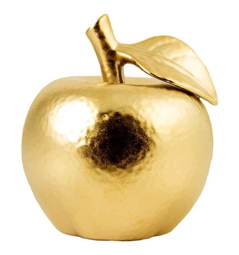 Επιτραπέζιο Διακοσμητικό Polyresin Μήλο Χρυσό 17 εκ.