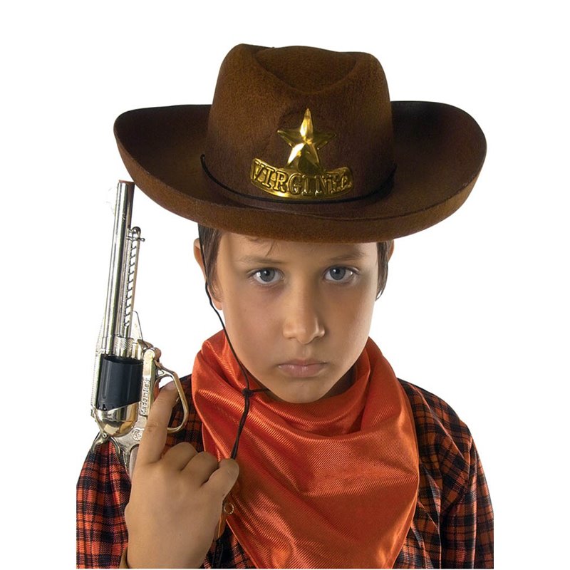 Αποκριάτικο Αξεσουάρ Παιδικό Καπέλο Cowboy Τσόχινο