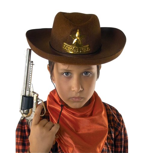 Αποκριάτικο Αξεσουάρ Παιδικό Καπέλο Cowboy Τσόχινο
