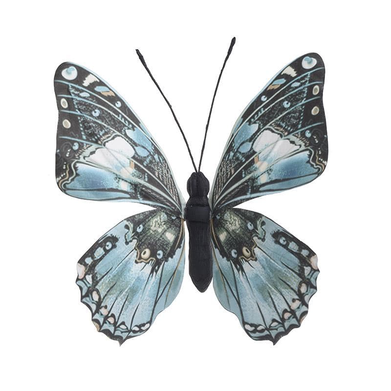 Διακοσμητική Πεταλούδα Υφασμάτινη Γαλάζια Μαύρη 36 εκ.   