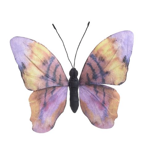 Διακοσμητική Πεταλούδα Υφασμάτινη Μωβ Κίρτινη 36 εκ.   