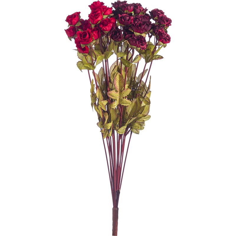 Διακοσμητικό Μπουκέτο Τριαντάφυλλα Φούξια 56 εκ.