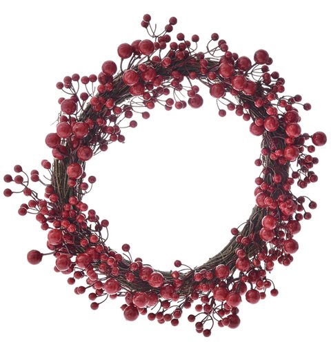 Στεφάνι Στολισμένο Κόκκινα Berries Φ36 εκ.  