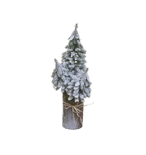 Δέντρα Διακοσμητικά Χιονισμένα σε Ξύλινη Βάση Φ13x33 εκ.  