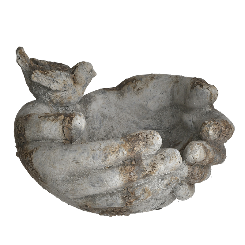 Διακοσμητικό Κεραμικό Κασπώ Χέρια Αντικέ Γκρι 22x22x14 εκ.