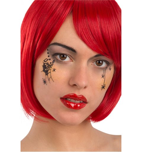 Αποκριάτικο Αξεσουάρ Halloween Αυτοκόλλητο Τατουάζ Αράχνη