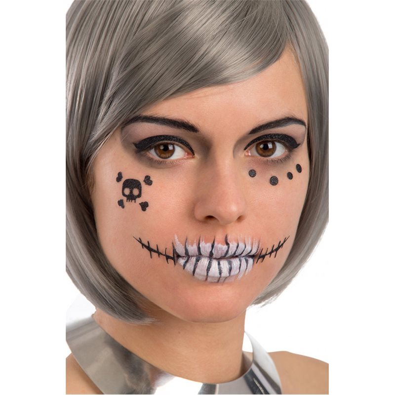 Αποκριάτικο Αξεσουάρ Halloween Αυτοκόλλητο Τατουάζ Σκελετός