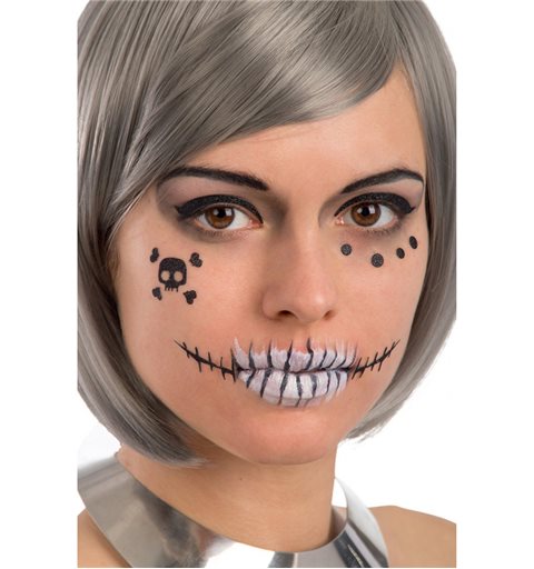Αποκριάτικο Αξεσουάρ Halloween Αυτοκόλλητο Τατουάζ Σκελετός