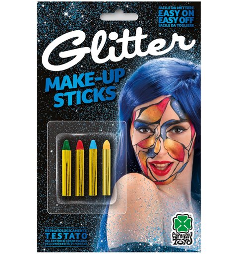 Αποκριάτικο Μακιγιάζ Μολύβια Glitter 4 χρ.