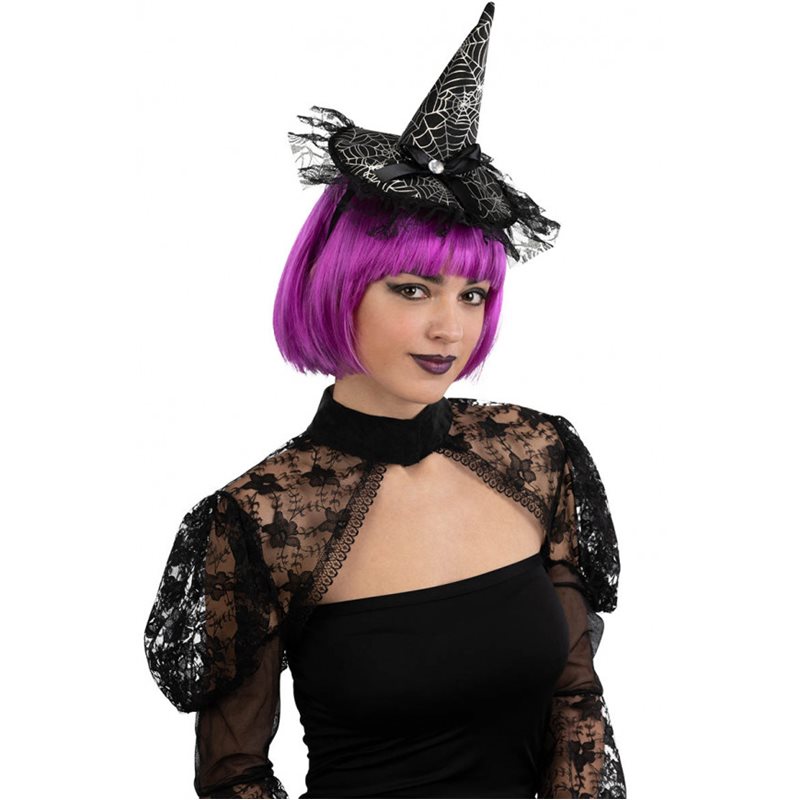 Αποκριάτικο Αξεσουάρ Halloween Στέκα Μίνι Καπέλο Μάγισσας 