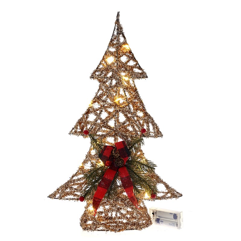 Χριστουγεννιάτικο Διακοσμητικό Υφασμάτινο Δέντρο Φωτιζόμενο 45 εκ.