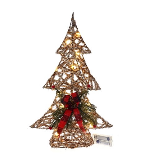 Χριστουγεννιάτικο Διακοσμητικό Υφασμάτινο Δέντρο Φωτιζόμενο 45 εκ.
