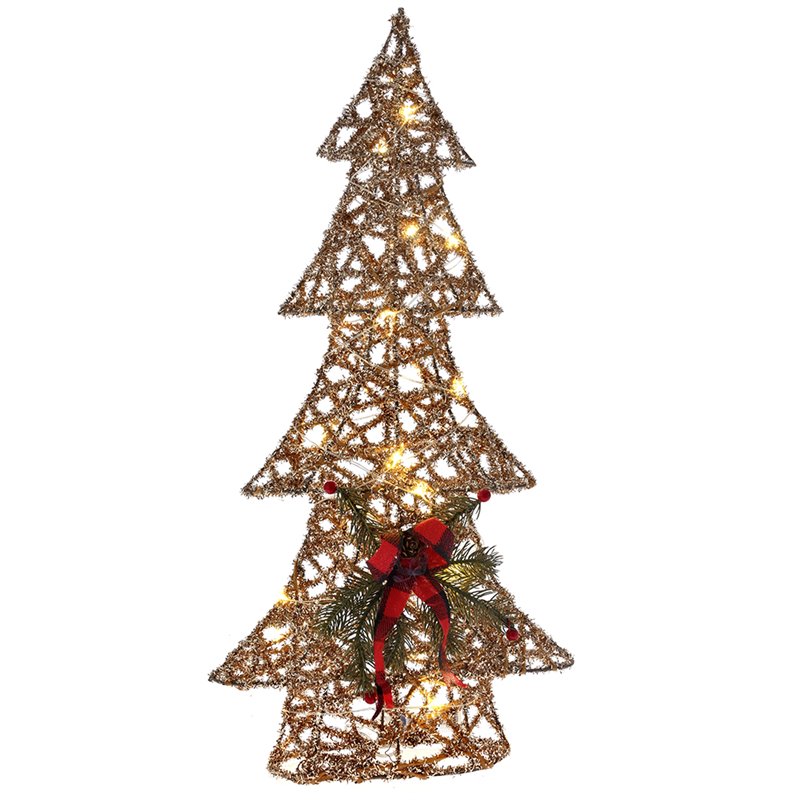 Χριστουγεννιάτικο Διακοσμητικό Υφασμάτινο Δέντρο Φωτιζόμενο 60 εκ.