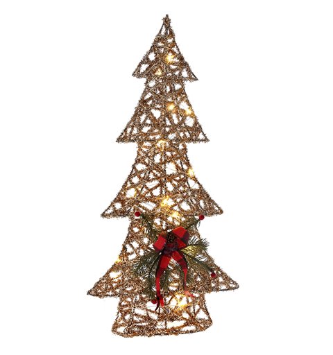 Χριστουγεννιάτικο Διακοσμητικό Υφασμάτινο Δέντρο Φωτιζόμενο 60 εκ.