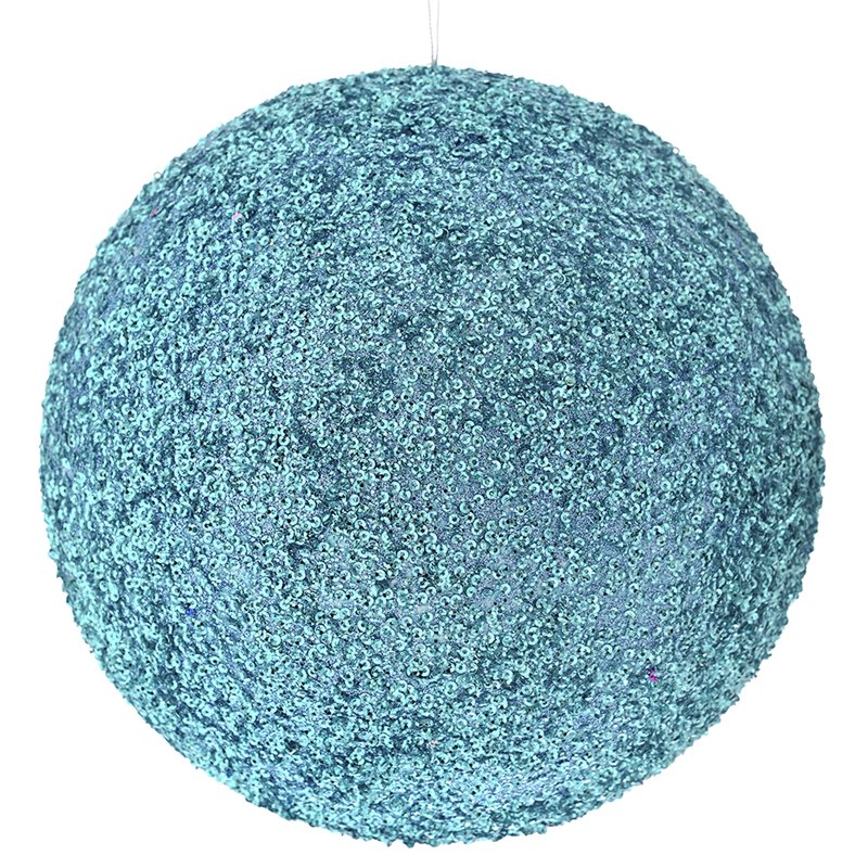 Κρεμαστό Διακοσμητικό Πλαστική Μπάλα με Στρας Γαλάζια Φ25 εκ.