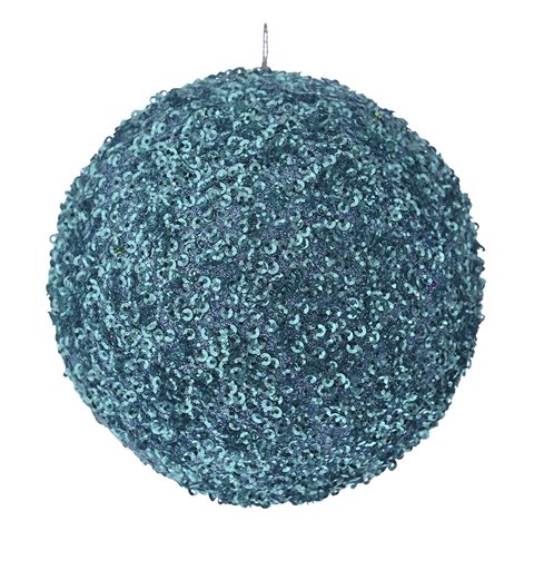 Κρεμαστό Διακοσμητικό Πλαστική Μπάλα με Στρας Γαλάζια Φ15 εκ.