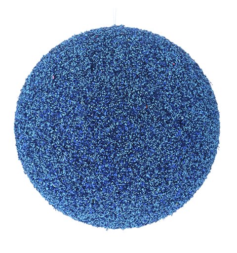 Κρεμαστό Διακοσμητικό Πλαστική Μπάλα με Στρας Μπλε Φ20 εκ.