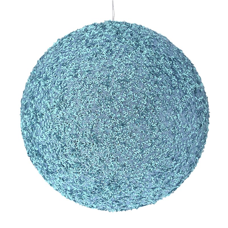 Κρεμαστό Διακοσμητικό Πλαστική Μπάλα με Στρας Γαλάζια Φ20 εκ.