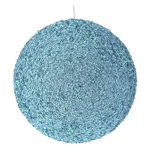Κρεμαστό Διακοσμητικό Πλαστική Μπάλα με Στρας Γαλάζια Φ20 εκ.