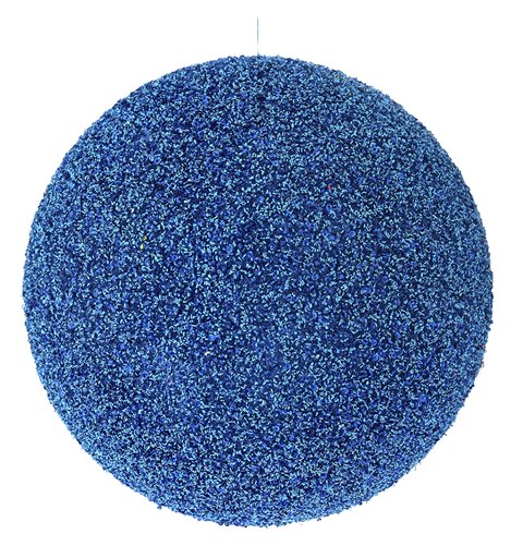 Κρεμαστό Διακοσμητικό Πλαστική Μπάλα με Στρας Μπλε Φ25 εκ.