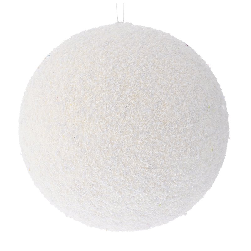 Κρεμαστό Διακοσμητικό Πλαστική Μπάλα με Στρας Λευκή Φ20 εκ.