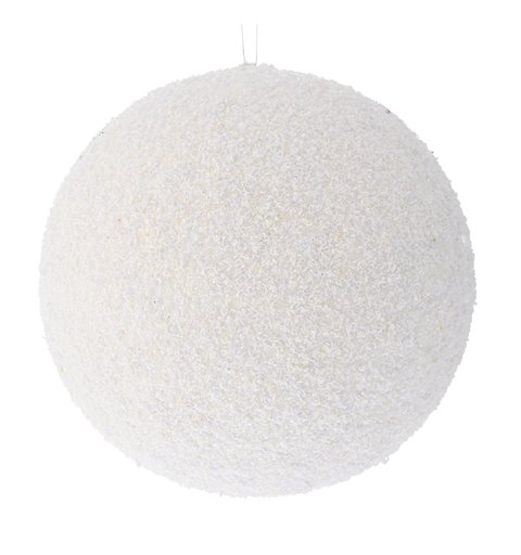 Κρεμαστό Διακοσμητικό Πλαστική Μπάλα με Στρας Λευκή Φ20 εκ.