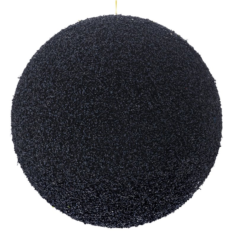 Κρεμαστό Διακοσμητικό Πλαστική Μπάλα με Στρας Μαύρη Φ25 εκ.