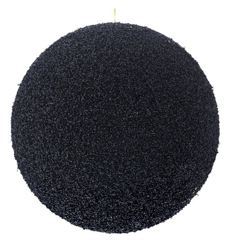 Κρεμαστό Διακοσμητικό Πλαστική Μπάλα με Στρας Μαύρη Φ25 εκ.