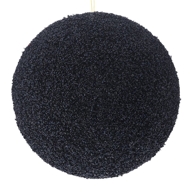 Κρεμαστό Διακοσμητικό Πλαστική Μπάλα με Στρας Μαύρη Φ20 εκ.