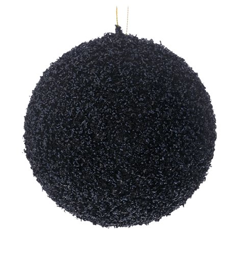 Κρεμαστό Διακοσμητικό Πλαστική Μπάλα με Στρας Μαύρη Φ15 εκ.