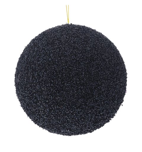 Μπάλα Πλαστική Μαύρη με Στρας 10 εκ.