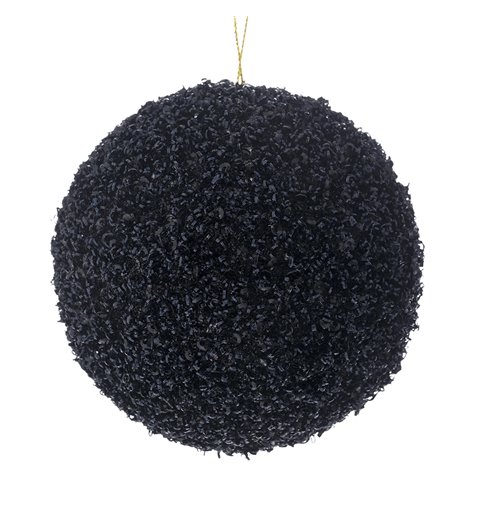 Μπάλα Πλαστική Μαύρη με Στρας 12 εκ.