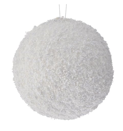 Μπάλα Πλαστική Λευκή με Στρας 12 εκ.