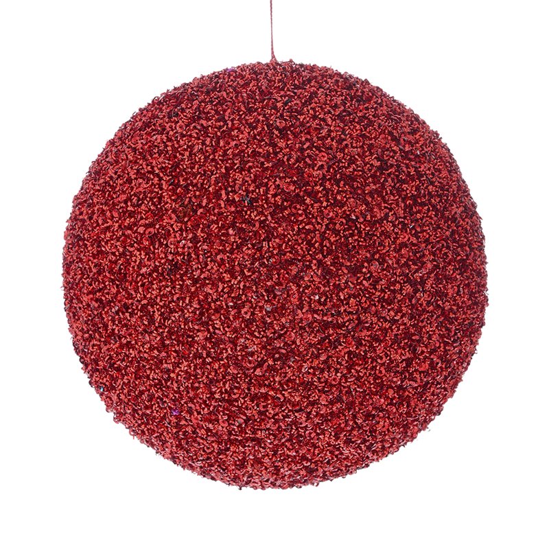 Μπάλα Πλαστική Κόκκινη με Στρας 10 εκ.