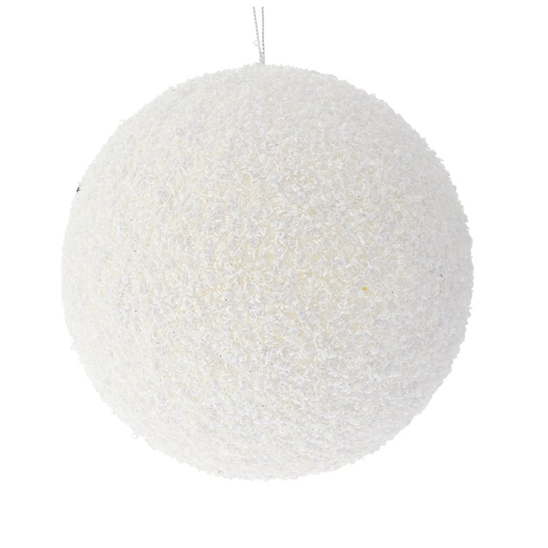 Μπάλα Πλαστική Λευκή με Στρας 10 εκ.